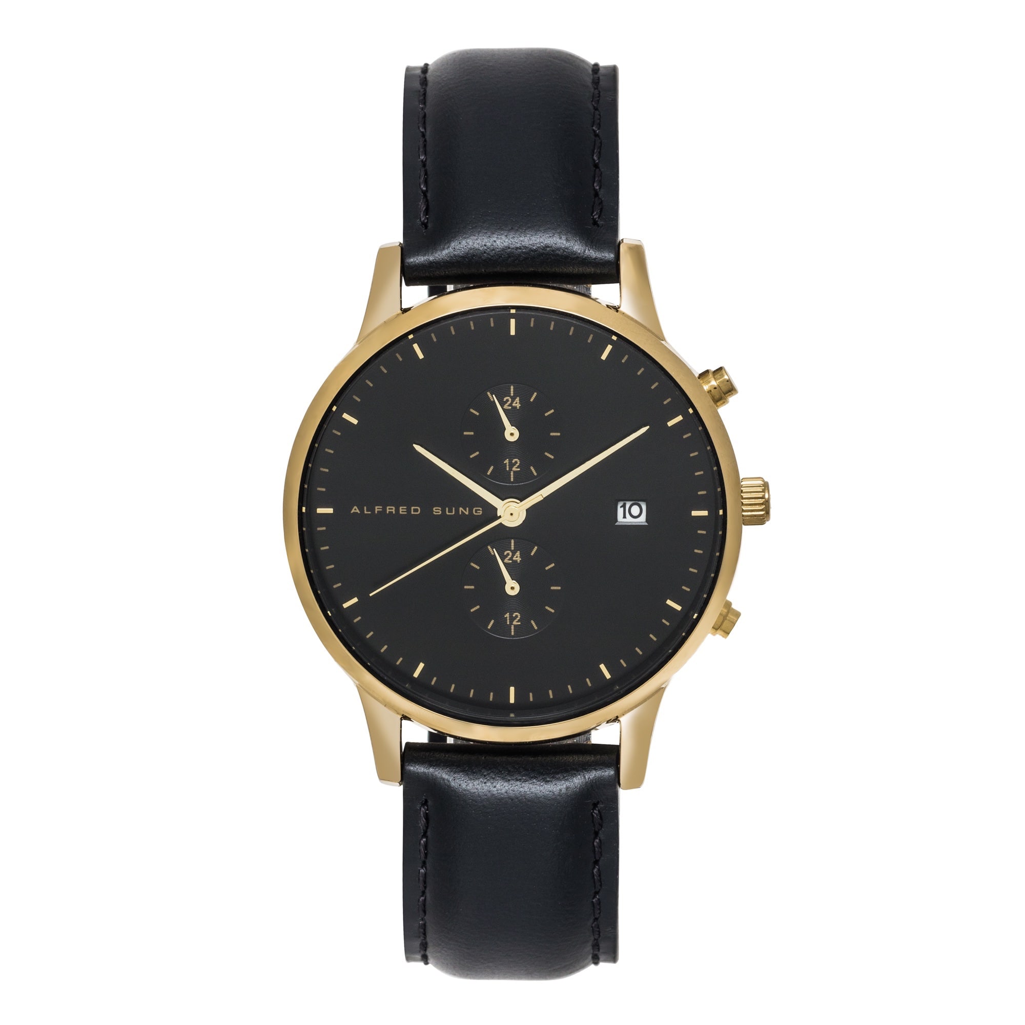 Dual Time Slim Men’s Watch with Date and Interchangeable Strap ASM-7024