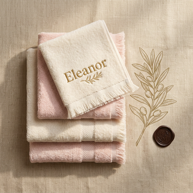 Personalized Organic Turkish Cotton Towel | Bespoke Bridal Party Gift & Wedding Favor