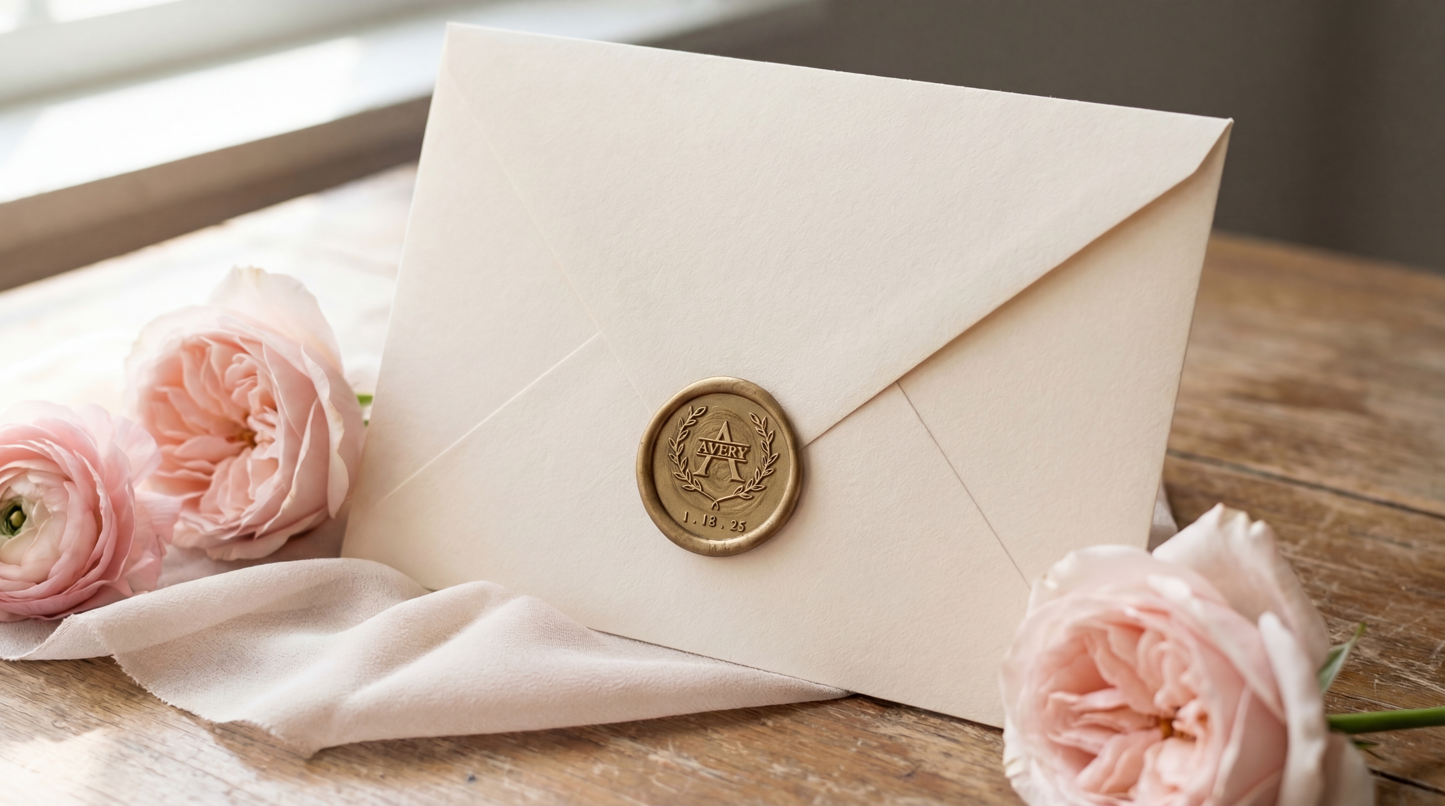 Bespoke Handmade Wax Seal Stickers | Custom Monogram & Botanical Envelope Seals