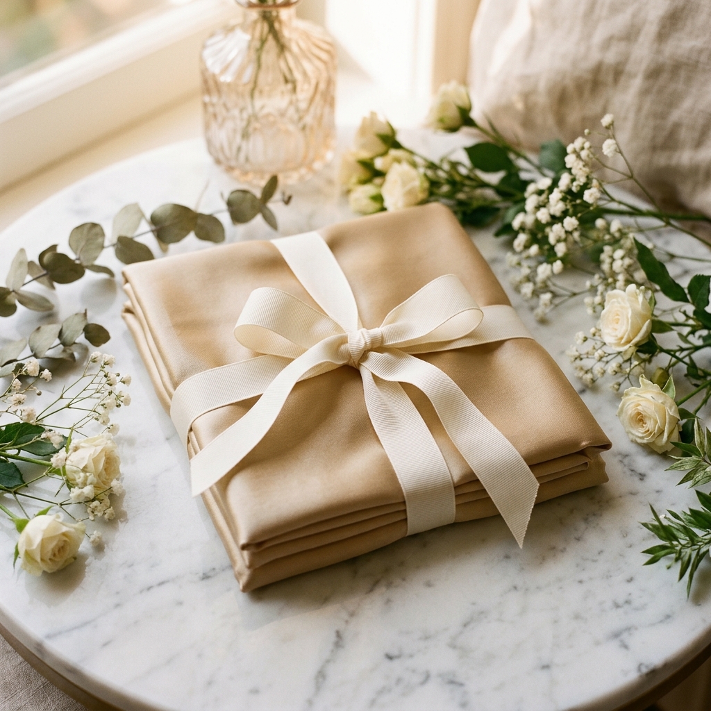 Mulberry Silk Pillowcase | Champagne Gold Beauty Sleep Essential