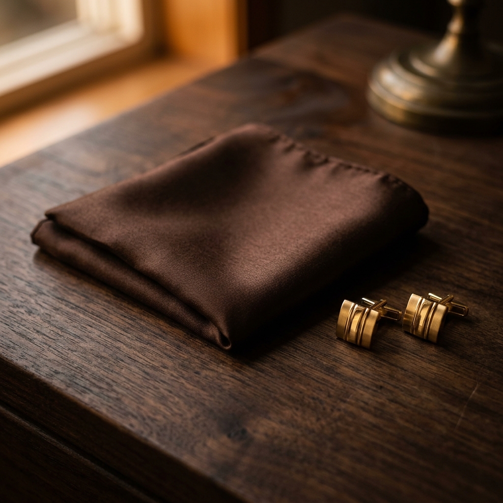 Silk Pocket Square | Solid Espresso Brown