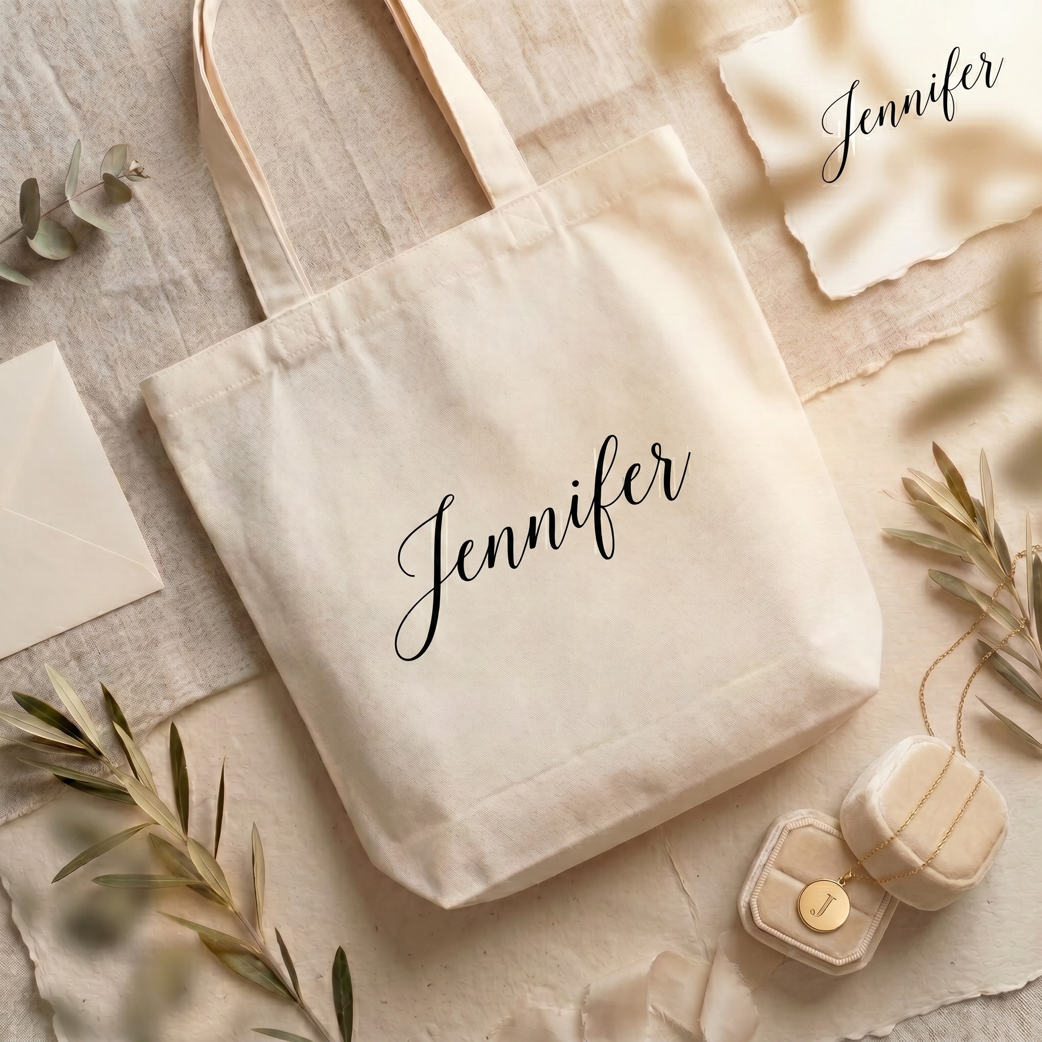 Personalized Embroidered Canvas Tote | Custom Bridal Party Gift 