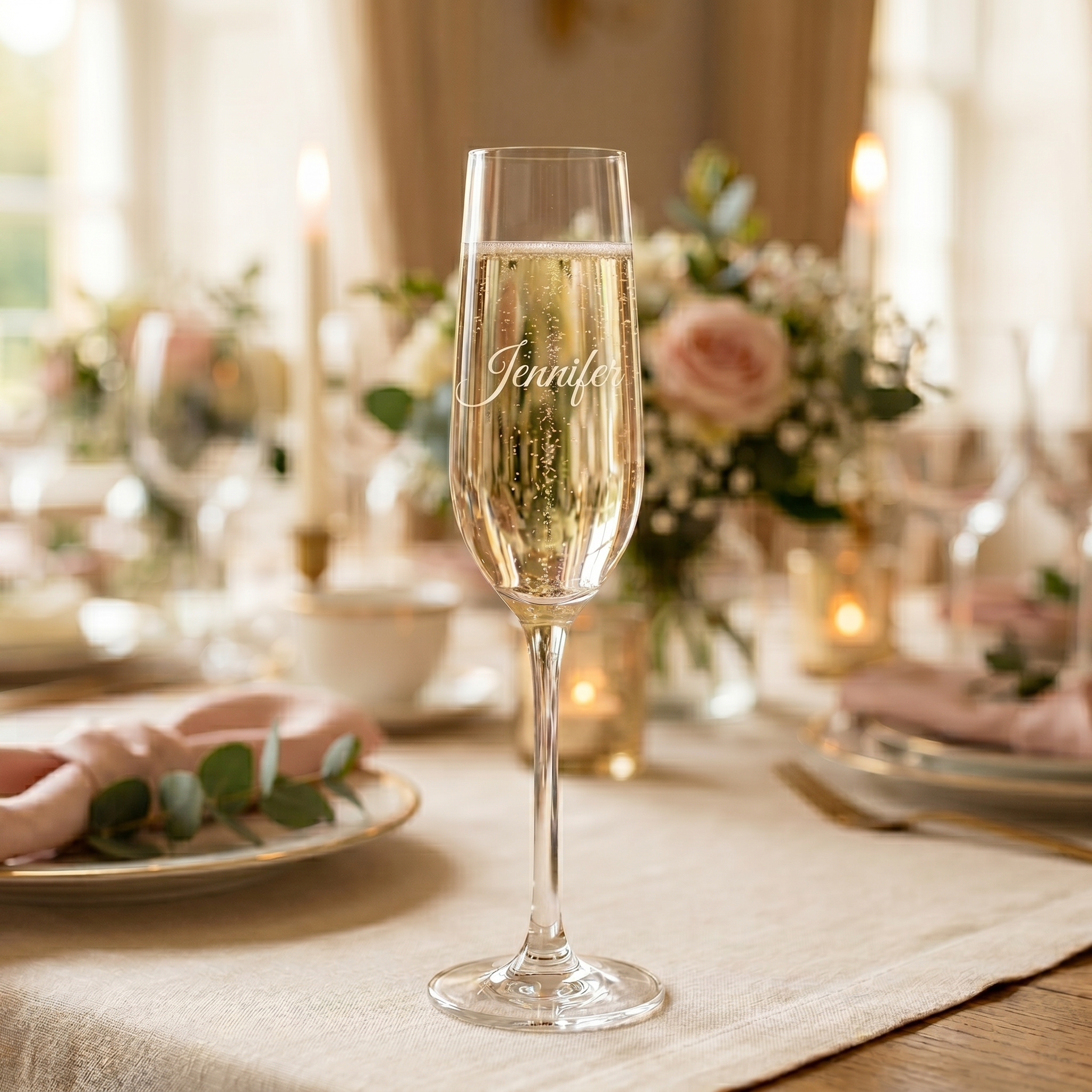 Personlaized champagne glass | Custom champagne glass Wedding Favor