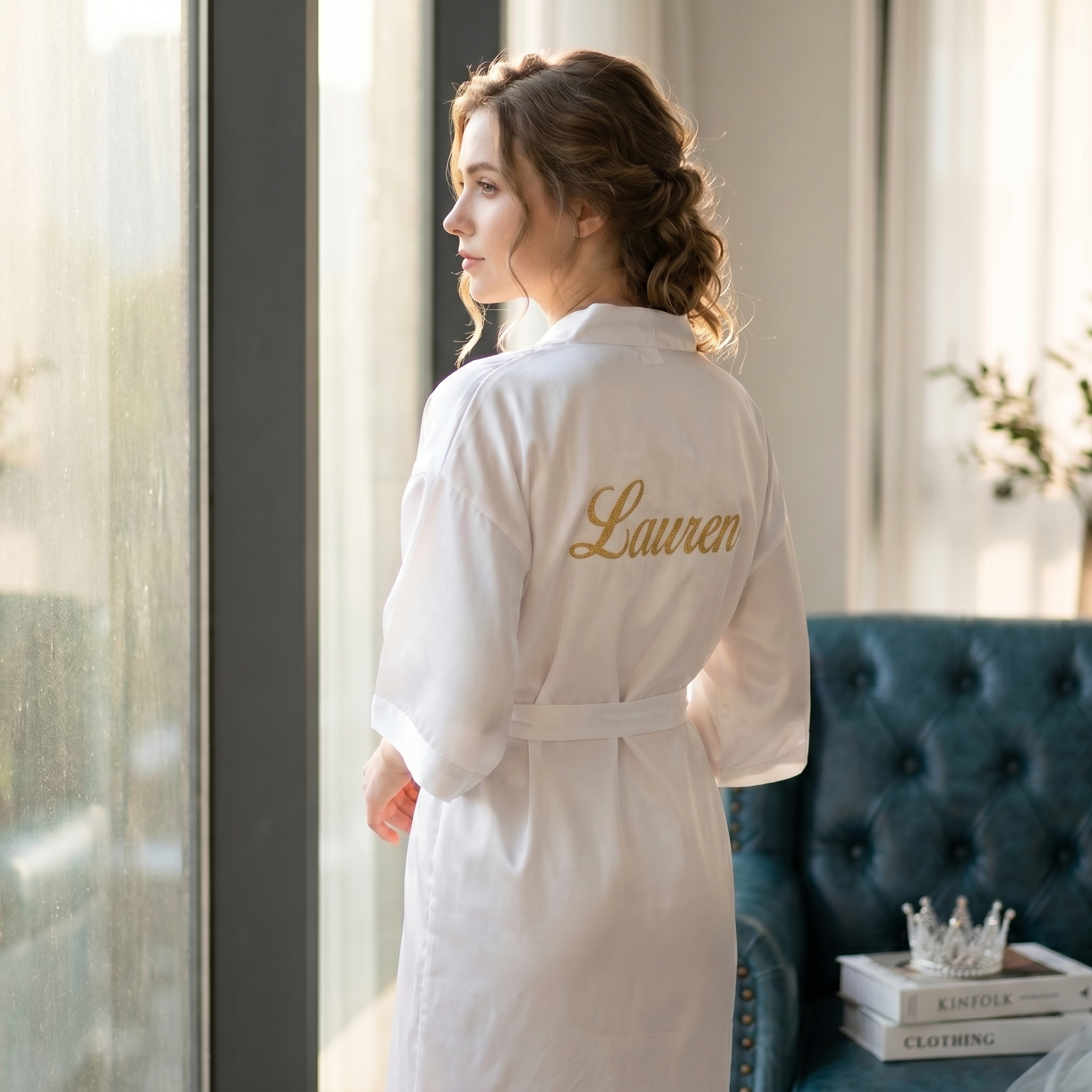 Bespoke Satin & Lace Bridal Robe | Heirloom Getting-Ready Loungewear