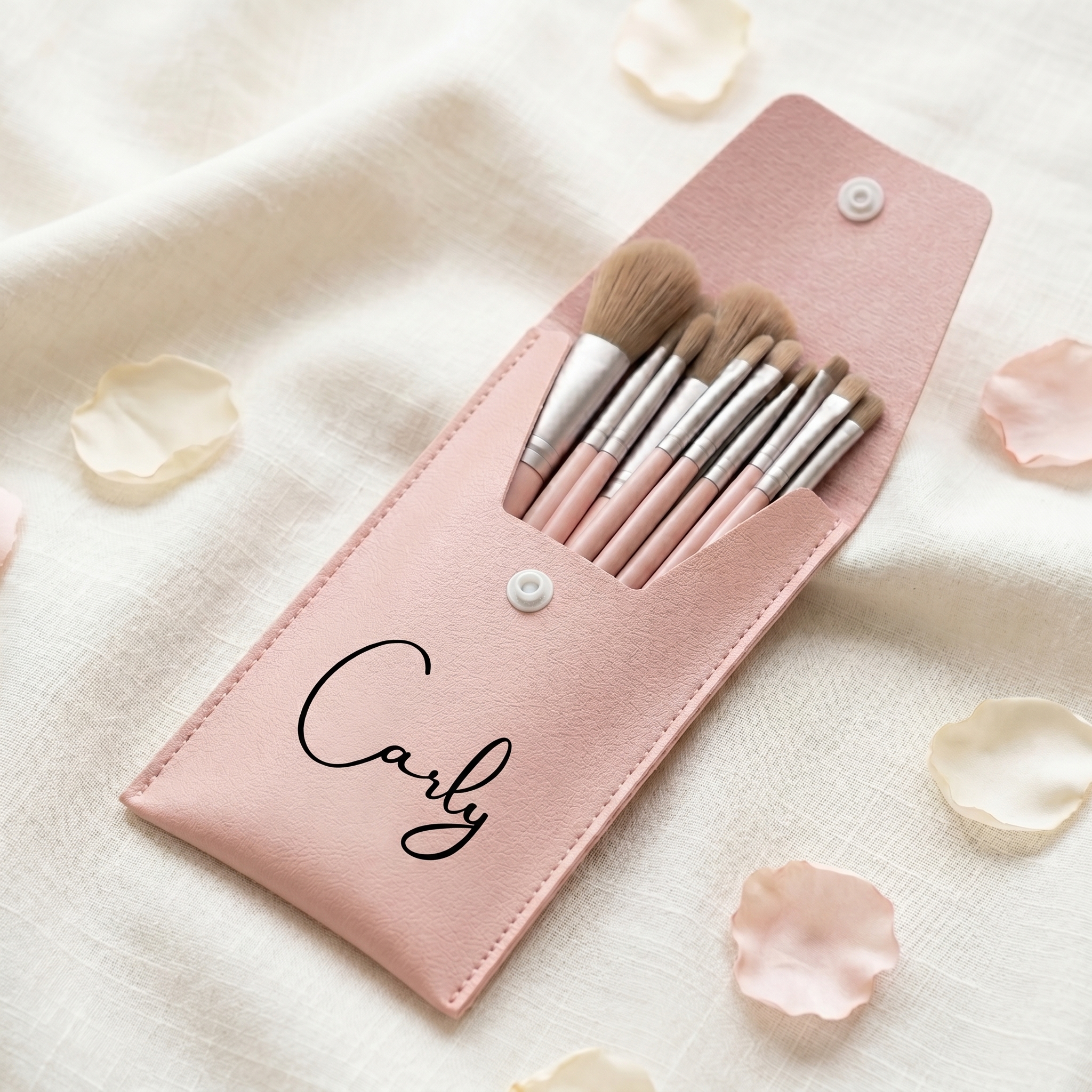Bespoke Botanical Makeup Brush Portfolio | Personalized Bridesmaid Heirloom
