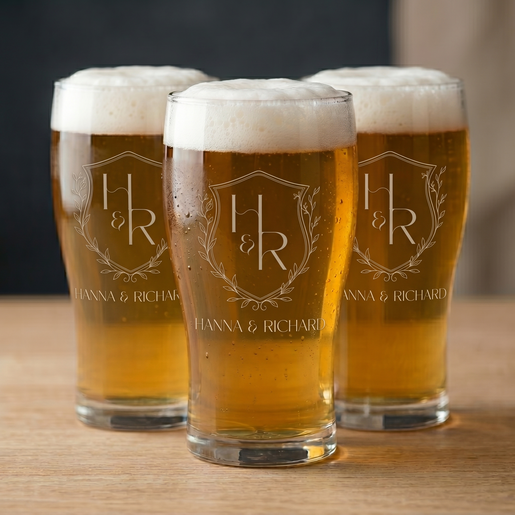 Bespoke Engraved Groomsmen Pint Glass | Heirloom Wedding Drinkware