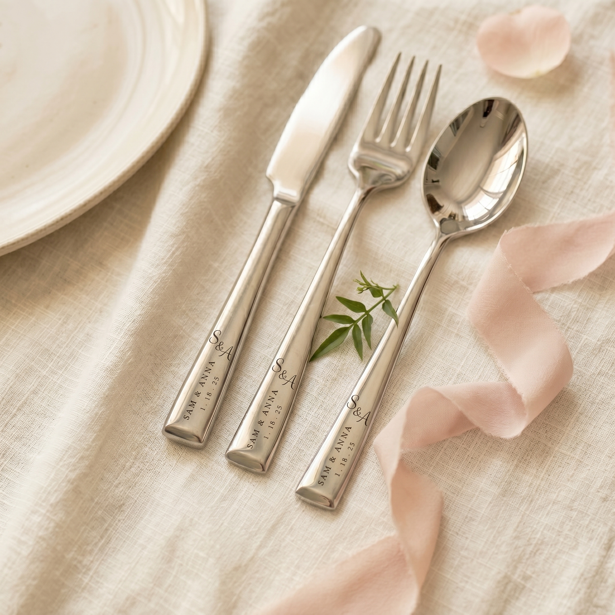 Heirloom Engraved Cutlery Set | Bespoke Stainless Steel Flatware