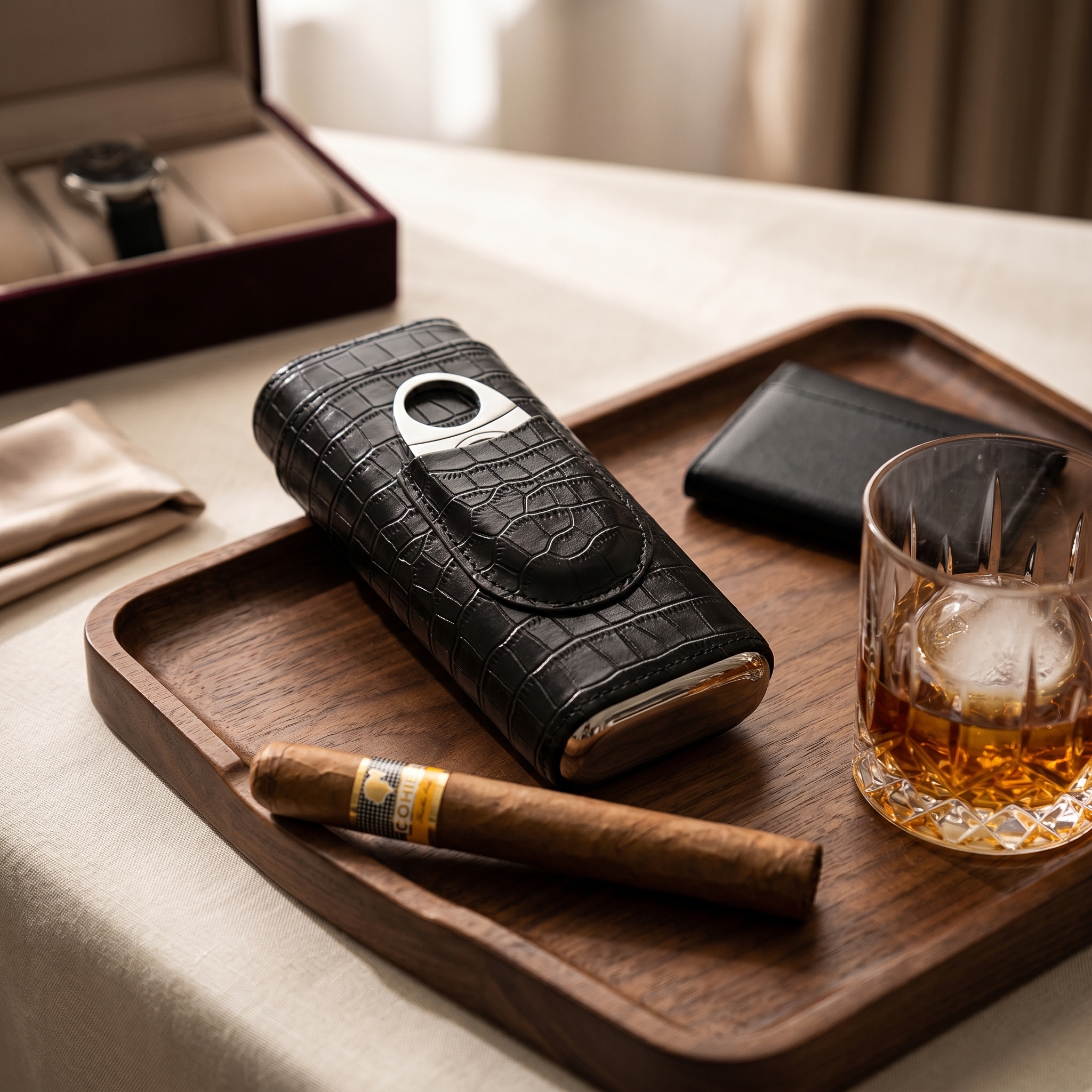 Leather Cigar Case & Cutter | Heirloom Groomsmen Gift