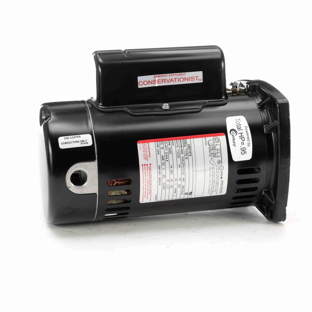 0.95 HP Pool Pump Motor, Capacitor Start/Capacitor Run, 3450(1), 48Y Frame, ODP, 115/230 V, 60 HZ