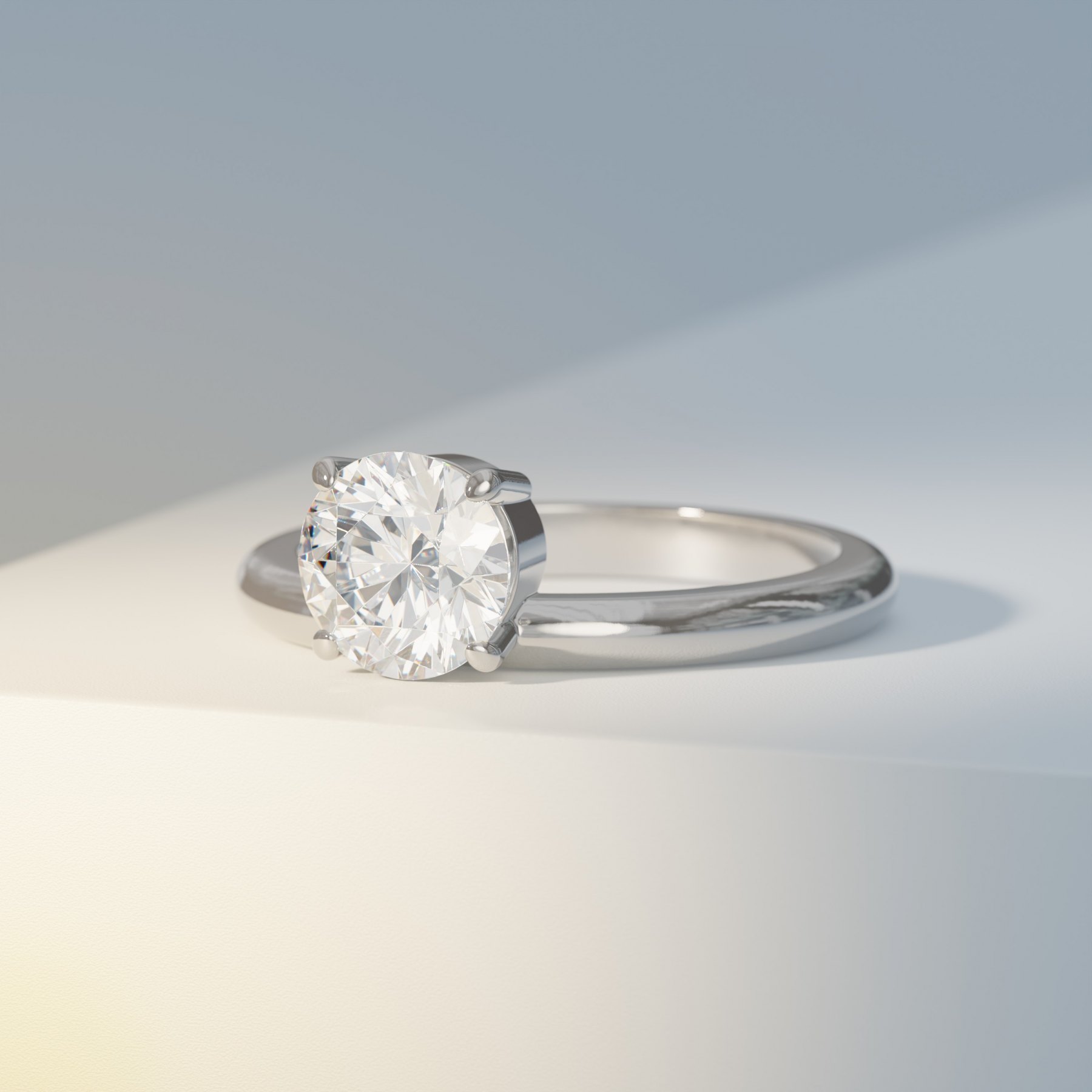 Offset Round Solitaire Four Claw