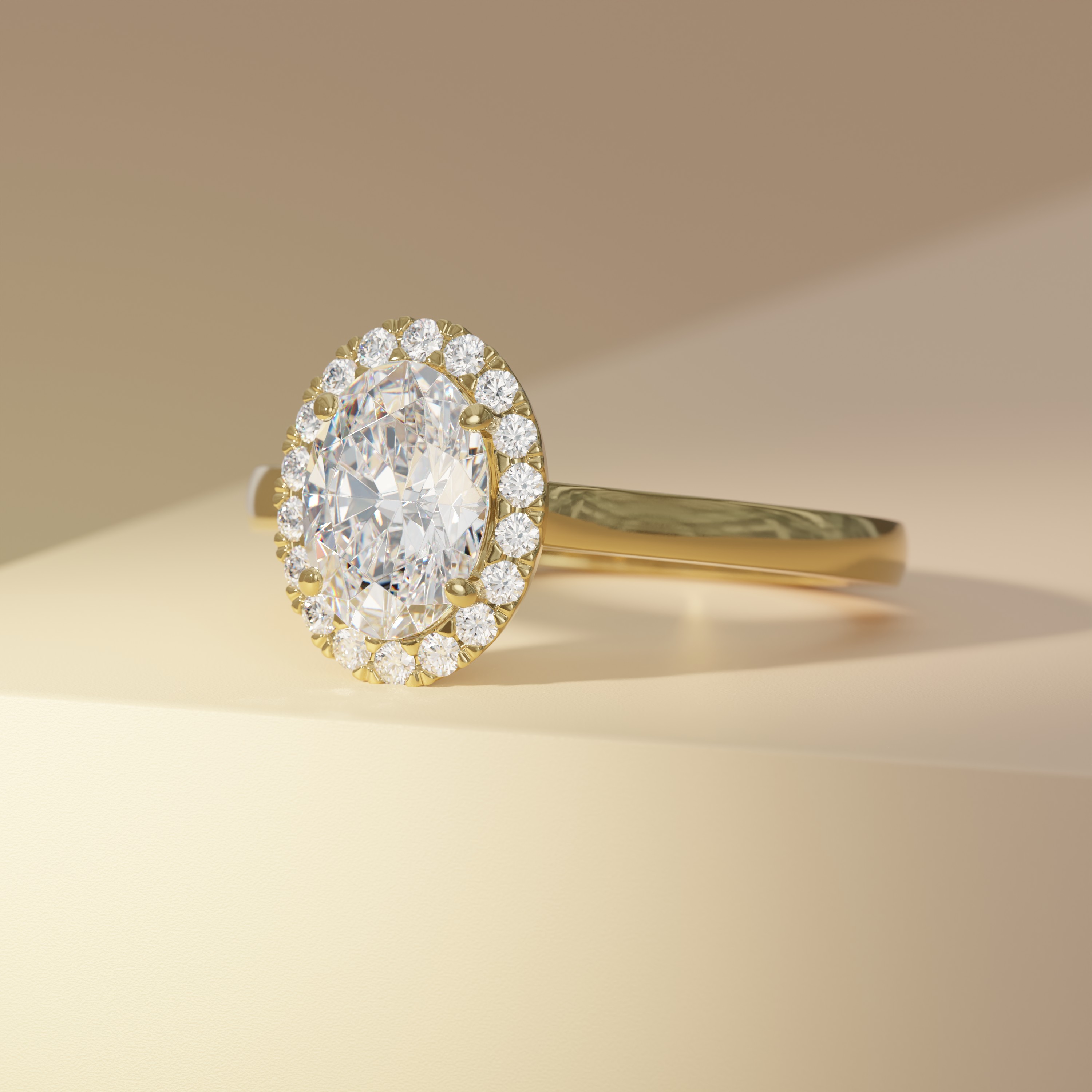 Oval Diamond Halo