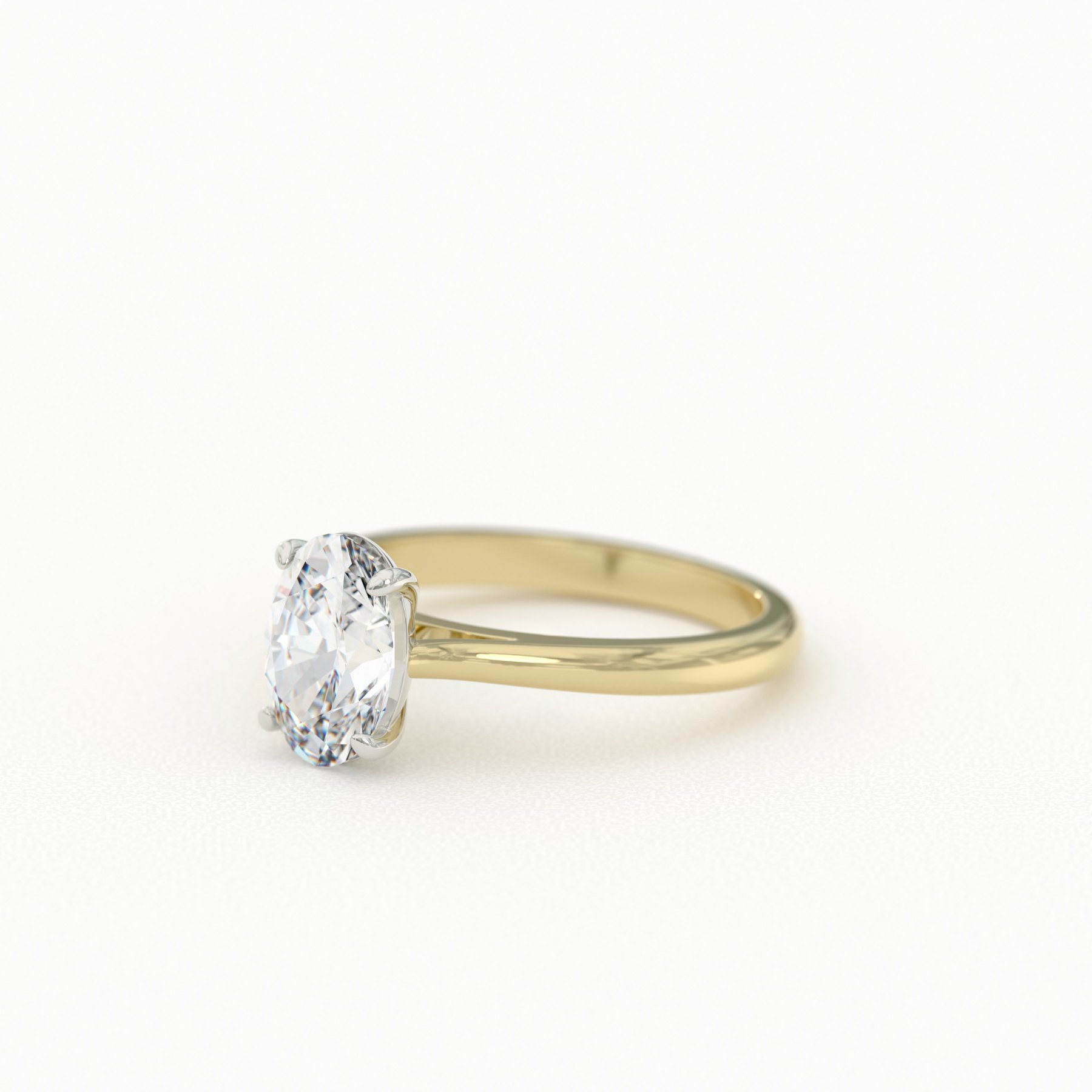 Oval Cut Solitaire in Two Tone Basket