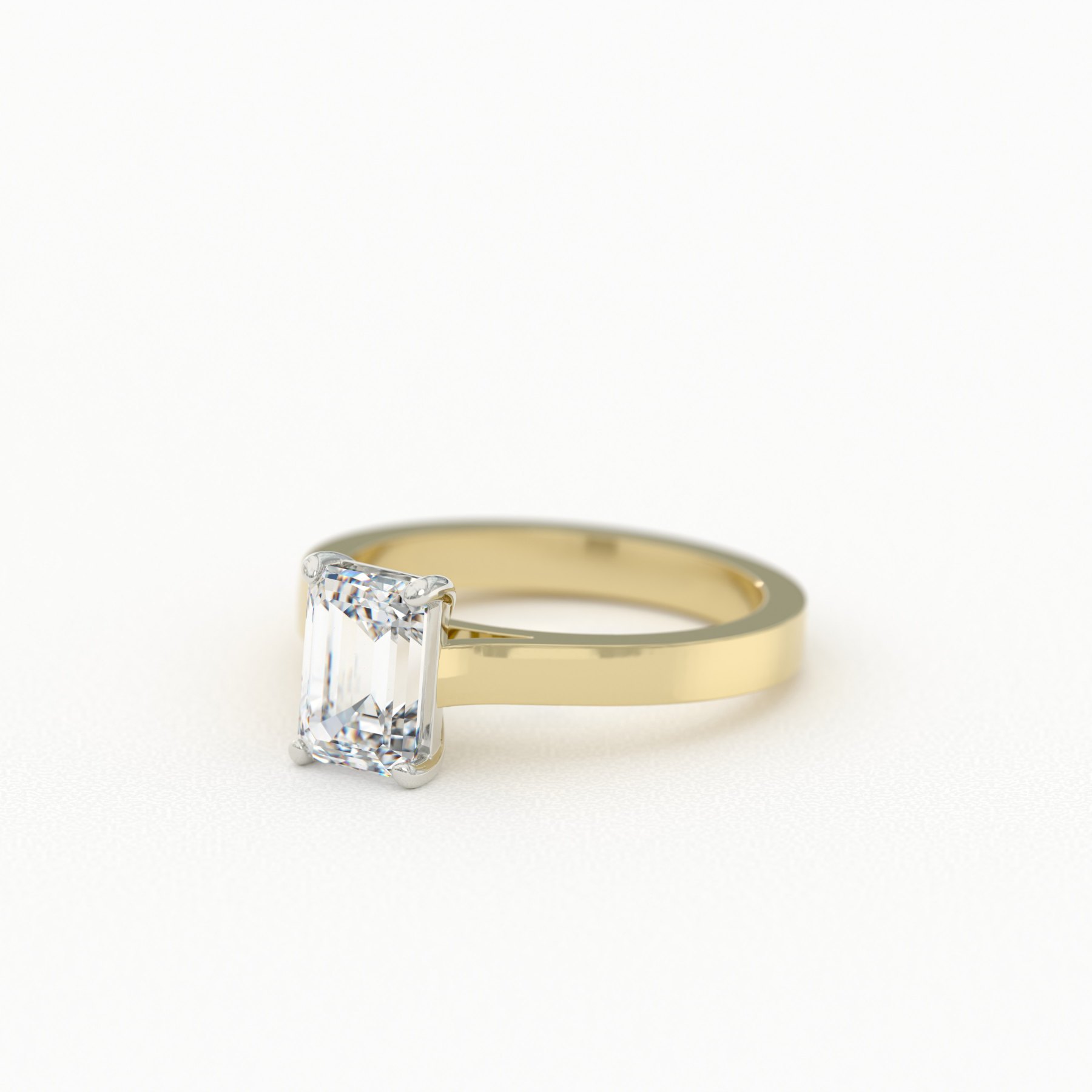 Emerald Cut Four-Prong Solitaire