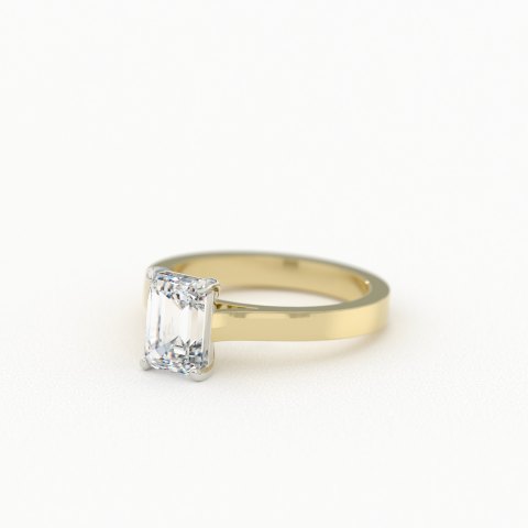 Emerald Cut Four-Prong Solitaire Product Photo