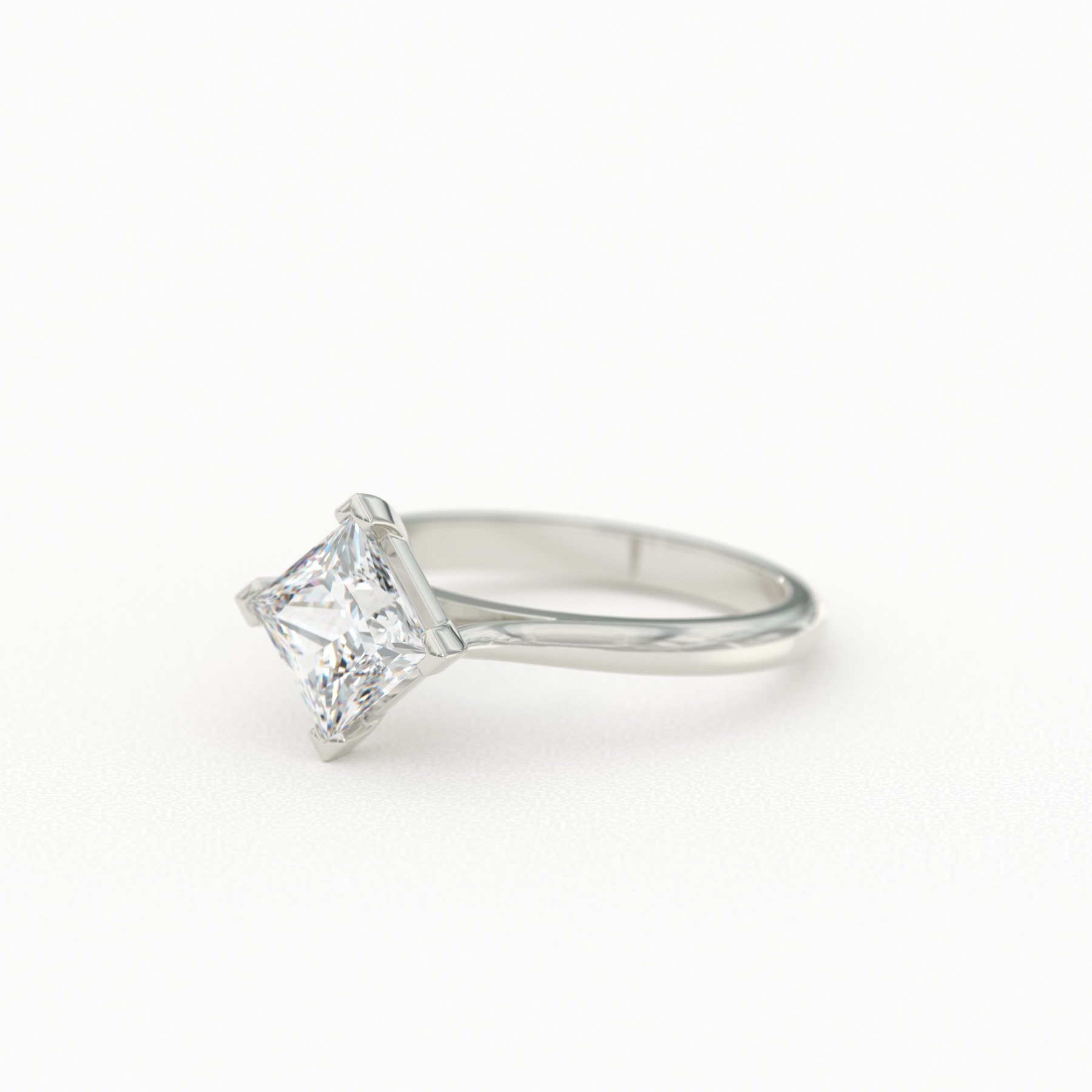 Princess Cut Solitaire with Kite Setting