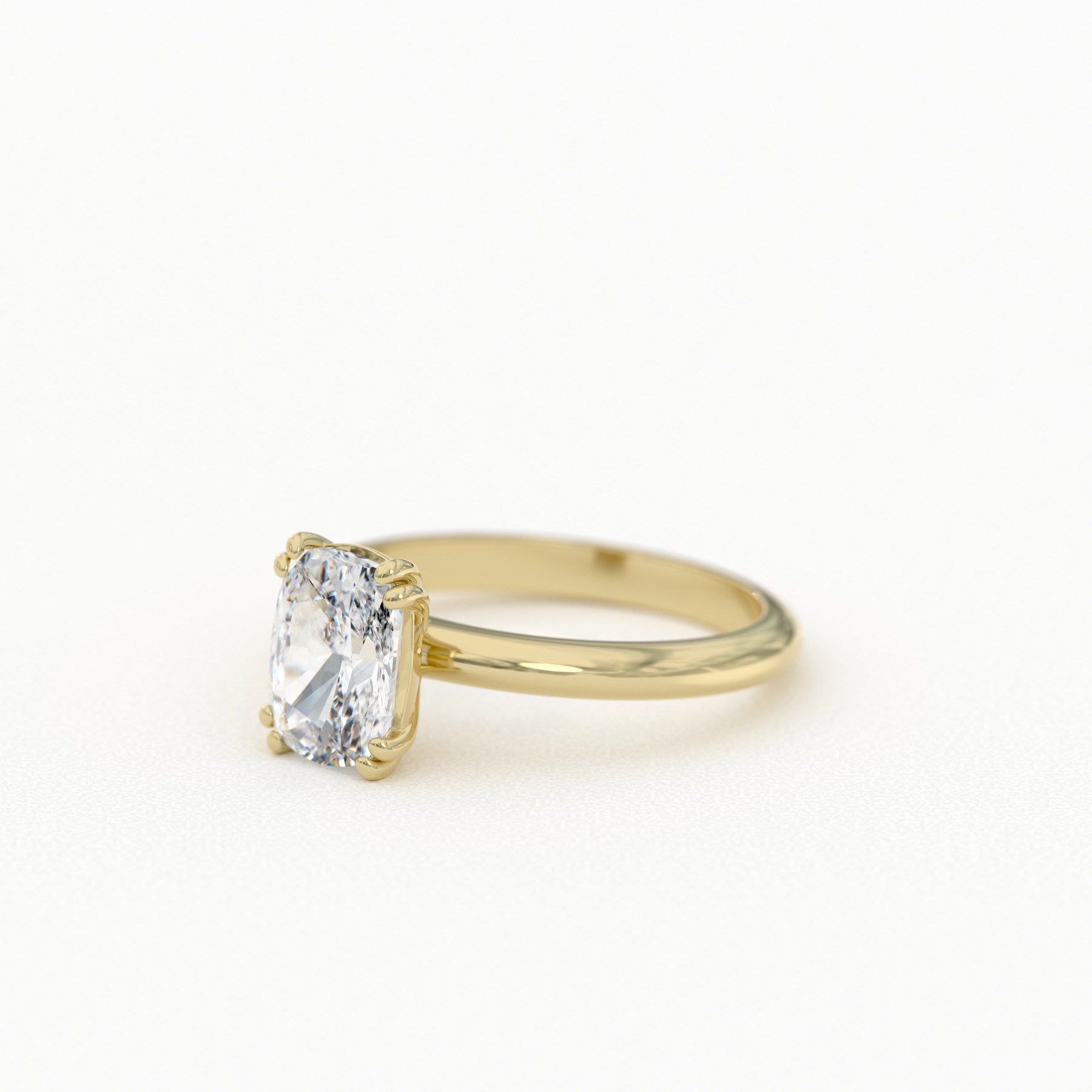 Elongated Cushion Cut Solitaire with Double-Prong