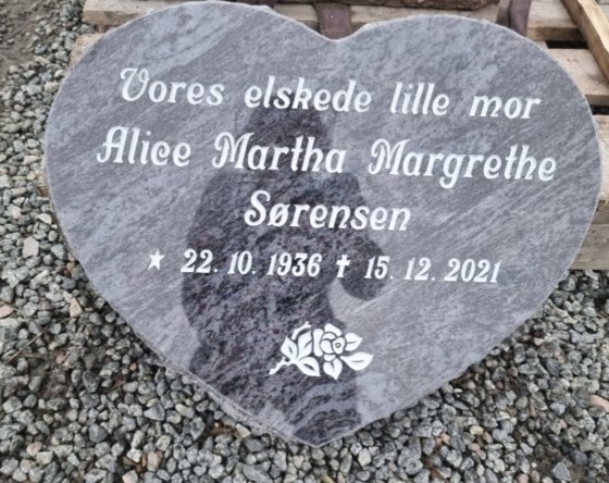 Eksempel på gravsten