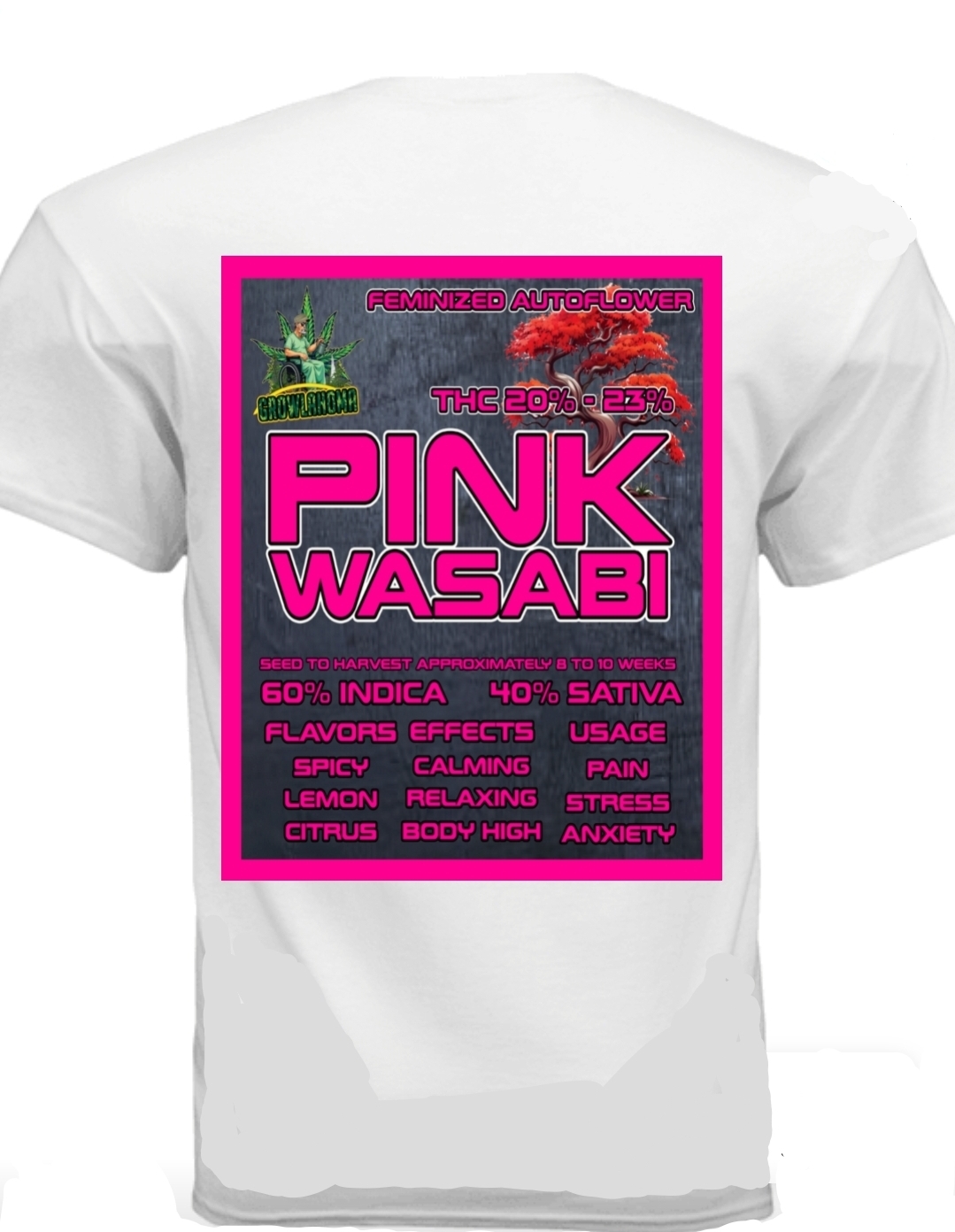 Growlahoma Tshirts with The Pink Wasabi Logo 