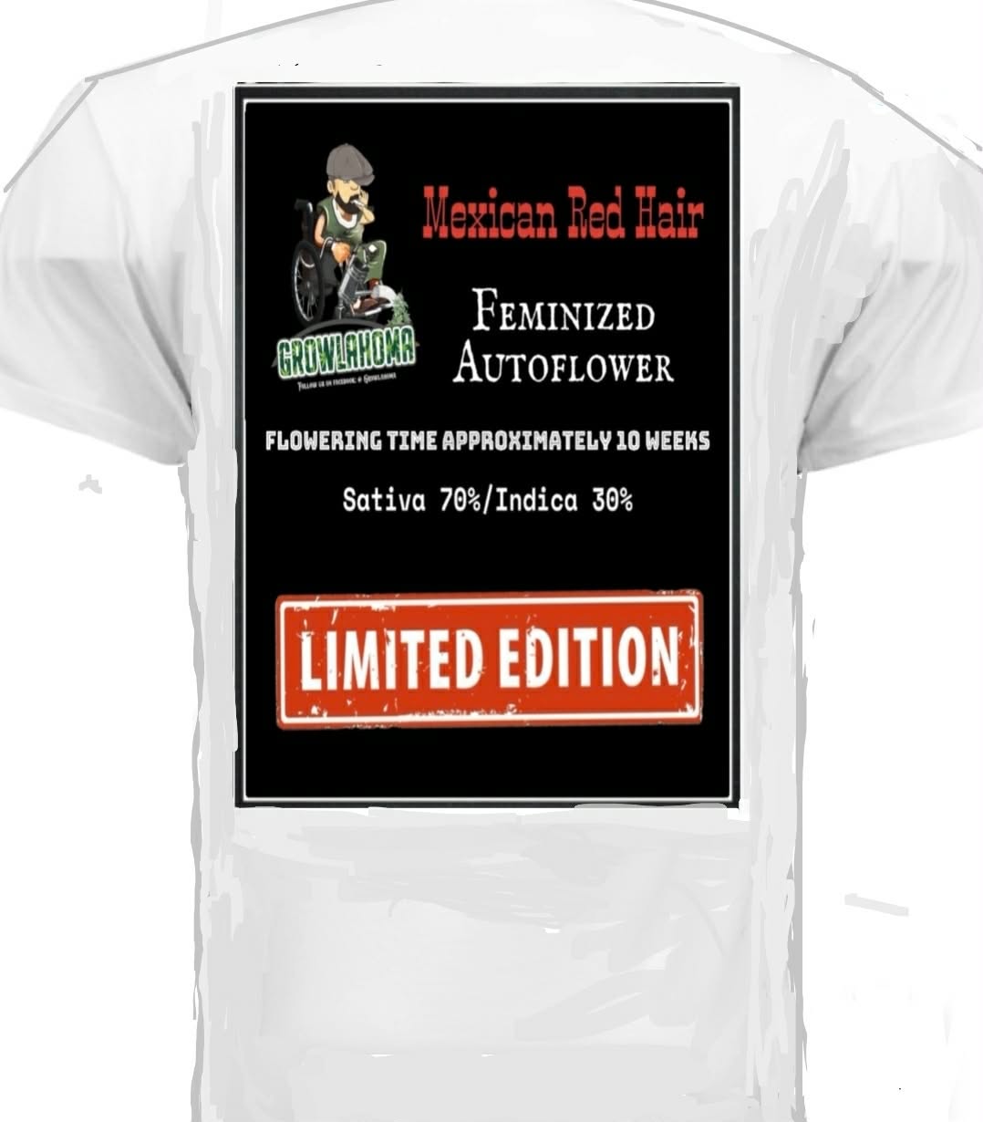 Growlahoma tshirt with the Mexican Red Hair Logo    from Dutch Passion