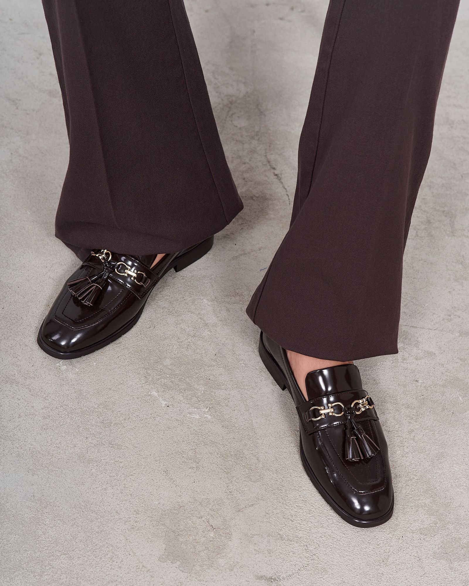 Темно-коричневые кожаные лоферы - Image 2 of 7