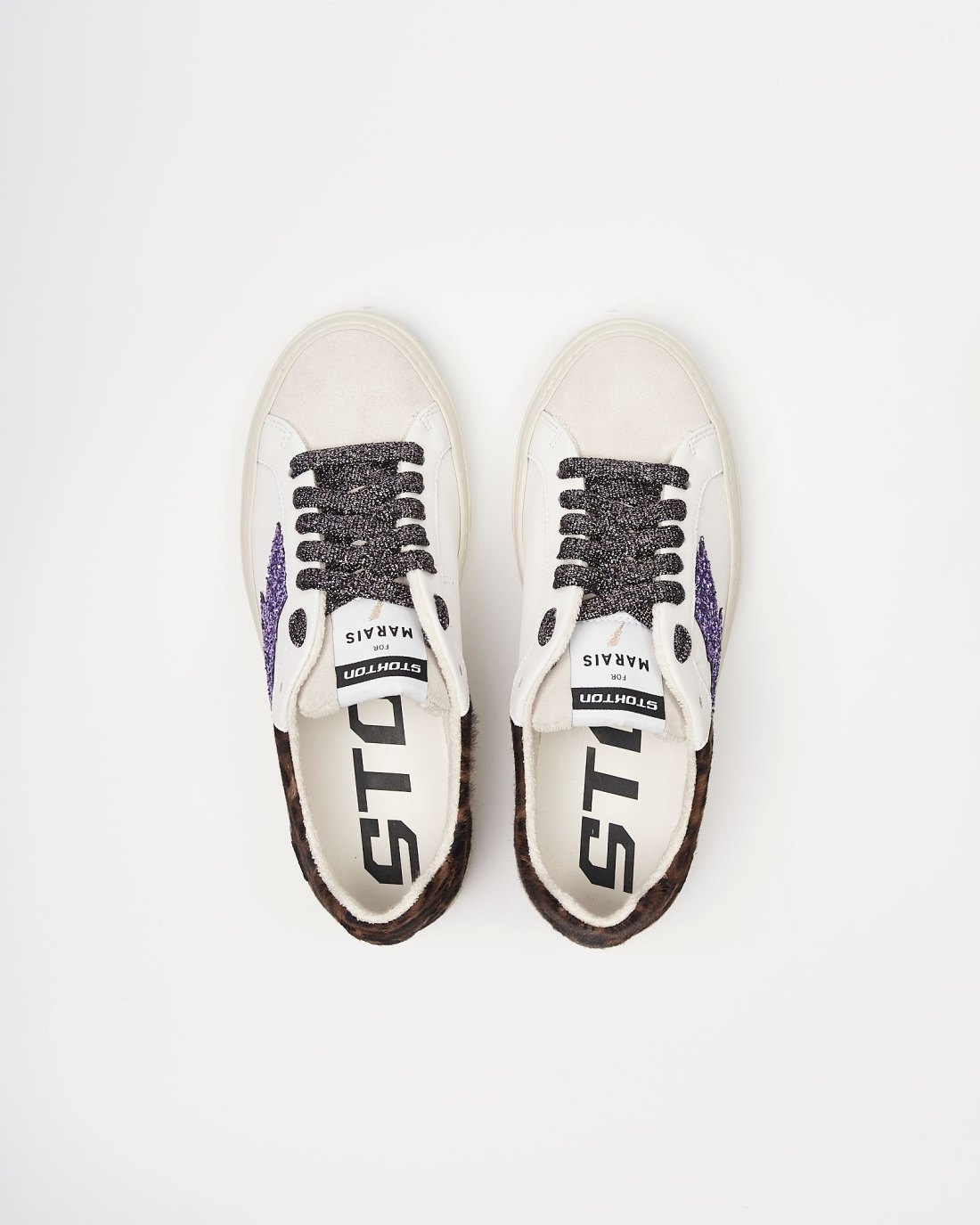 Белые кожаные кеды с леопардовым принтом - Image 2 of 5