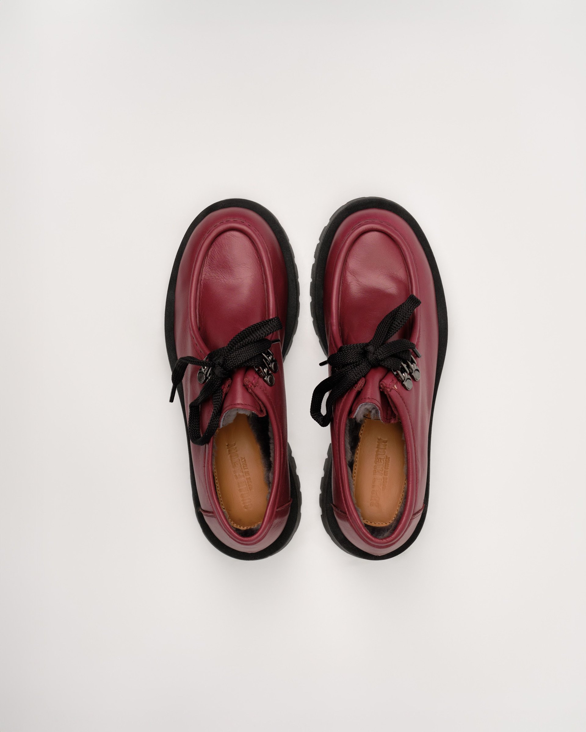 Бордовые кожаные полуботинки - Image 3 of 4