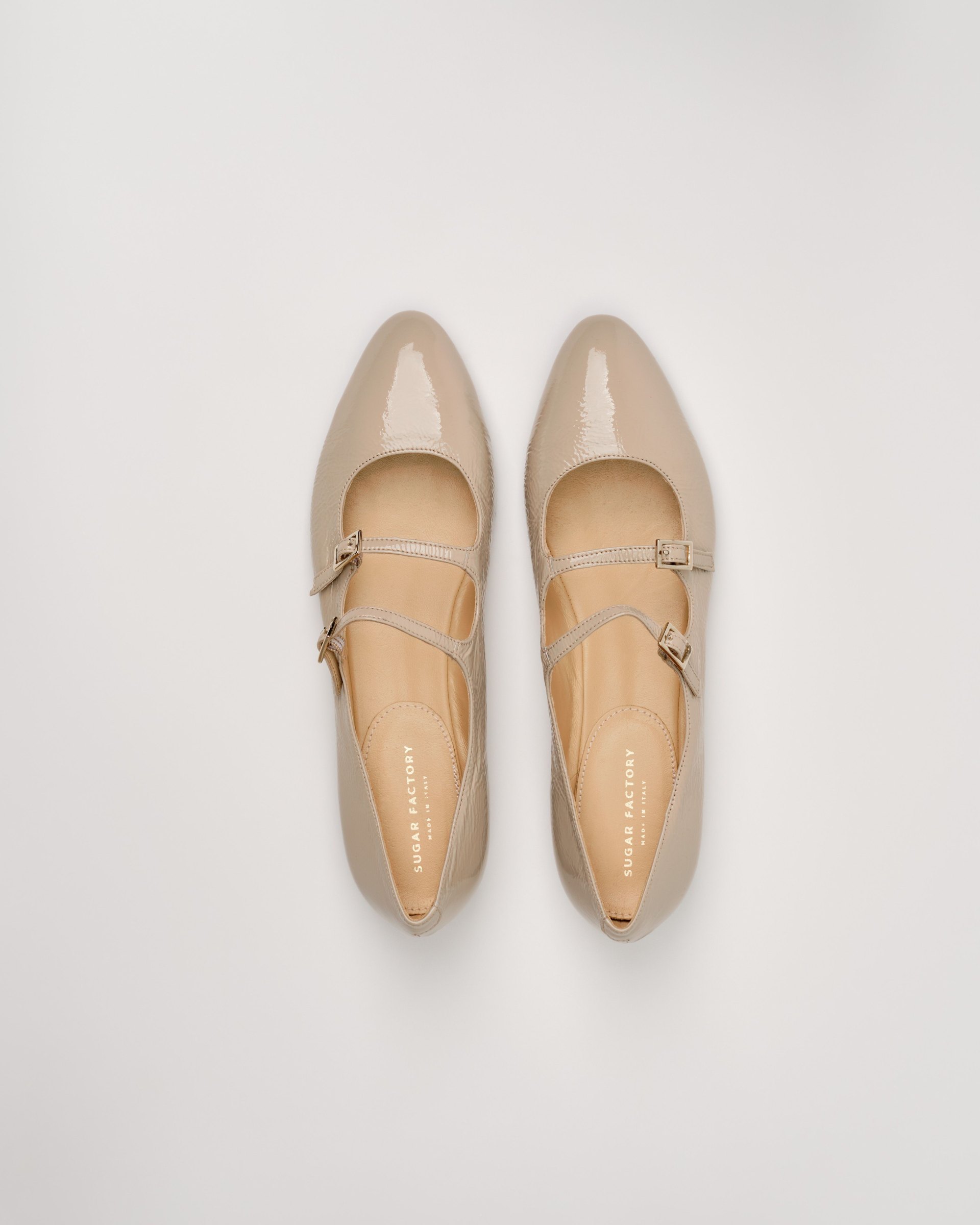 Светло-серые балетки из лакированной кожи - Image 4 of 6