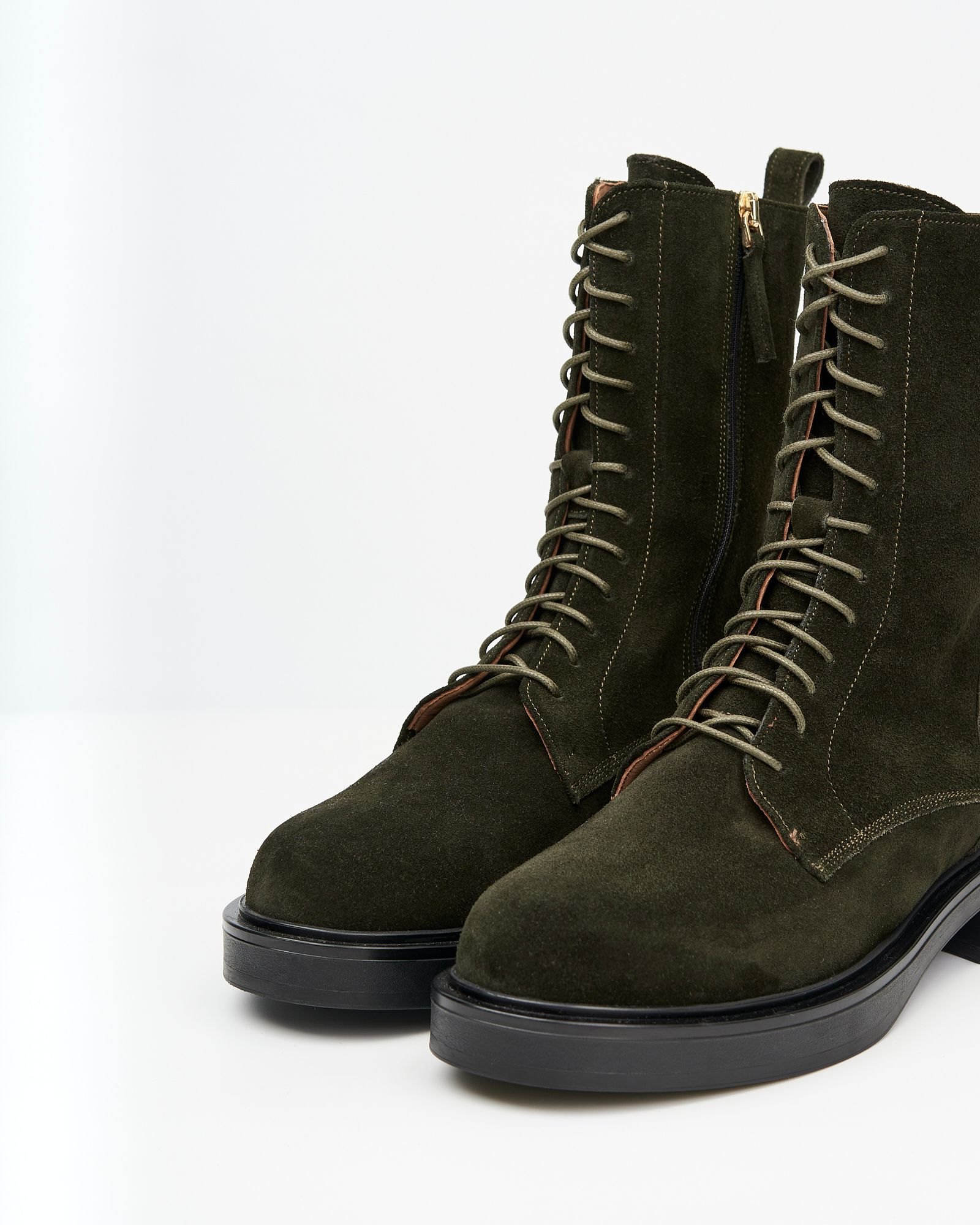 Темно-зеленые замшевые ботинки - Image 4 of 7
