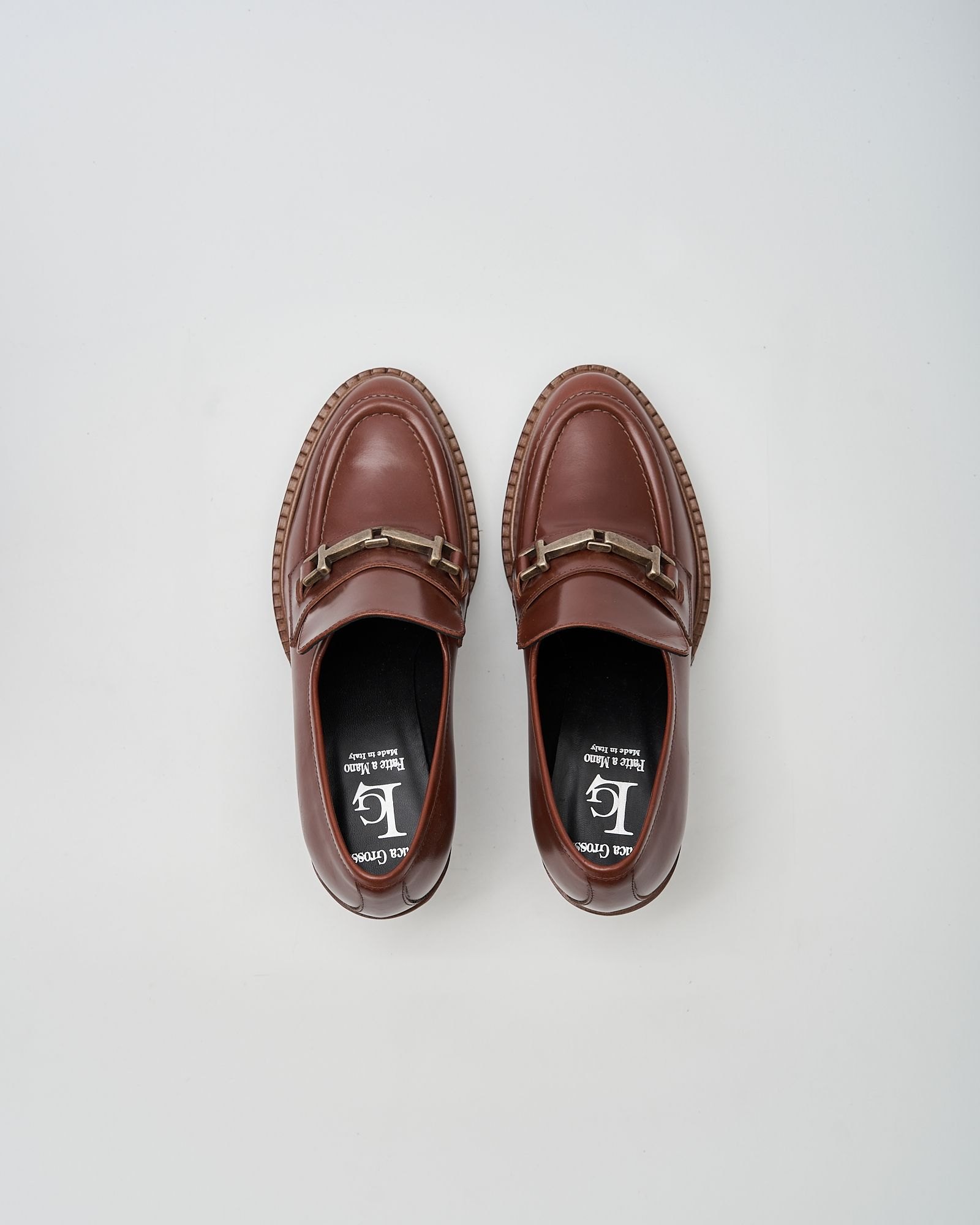 Коричневые кожаные туфли на каблуке - Image 3 of 4