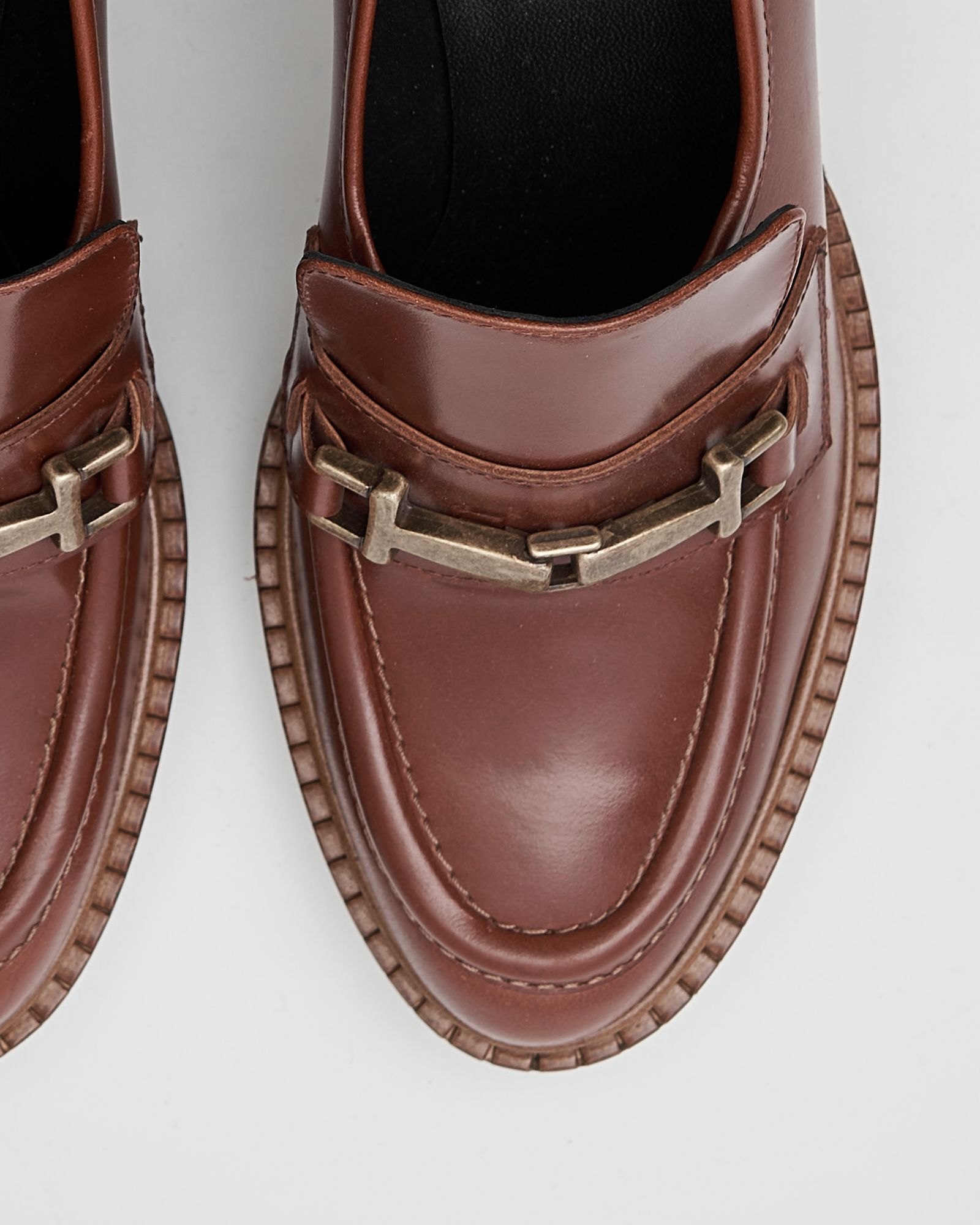 Коричневые кожаные туфли на каблуке - Image 4 of 4