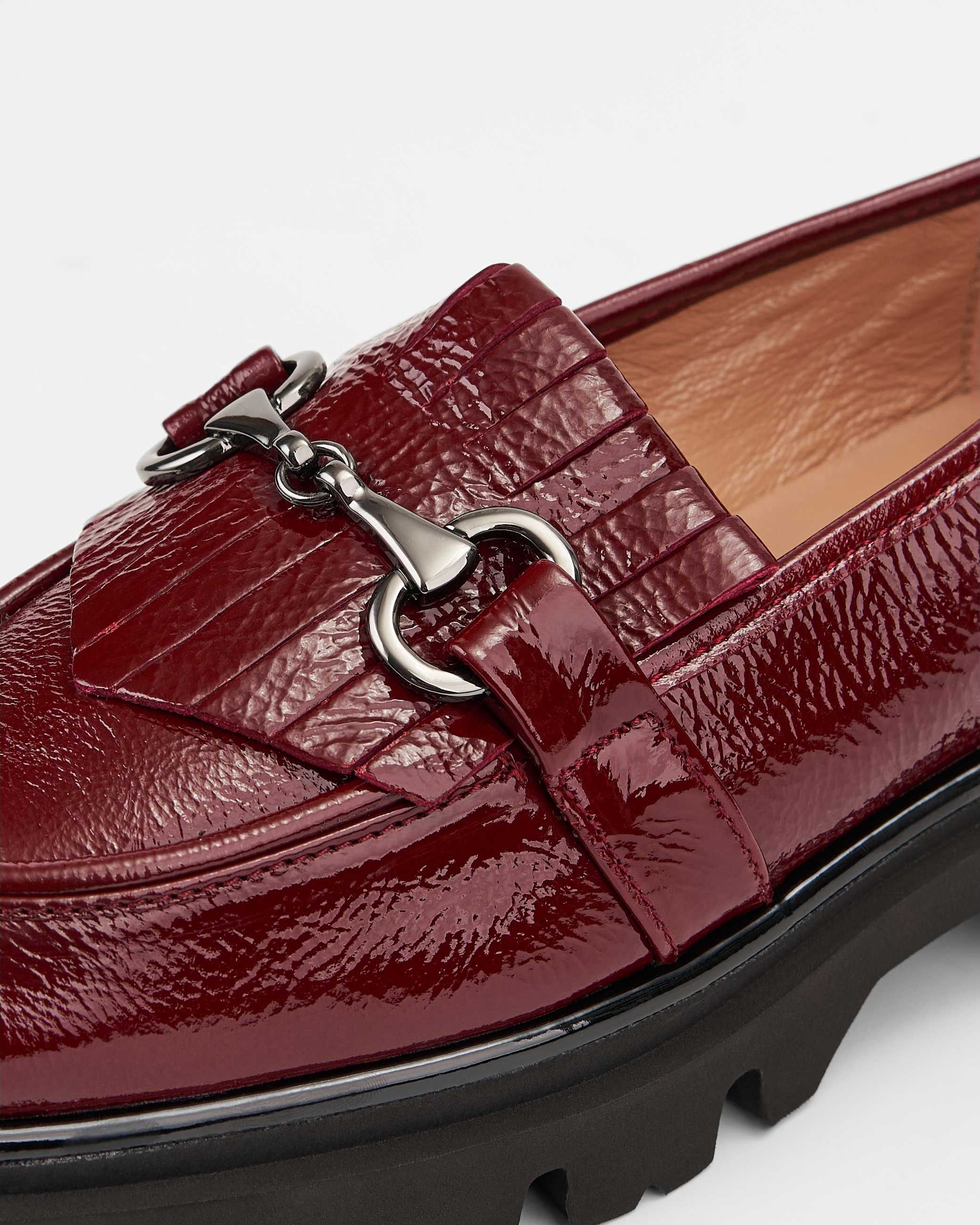 Бордовые кожаные лоферы - Image 4 of 6