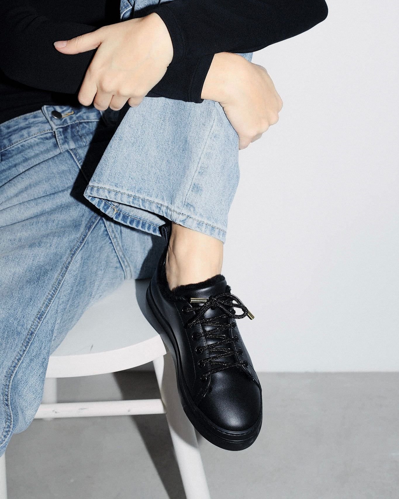 Утепленные кожаные кеды - Image 2 of 4