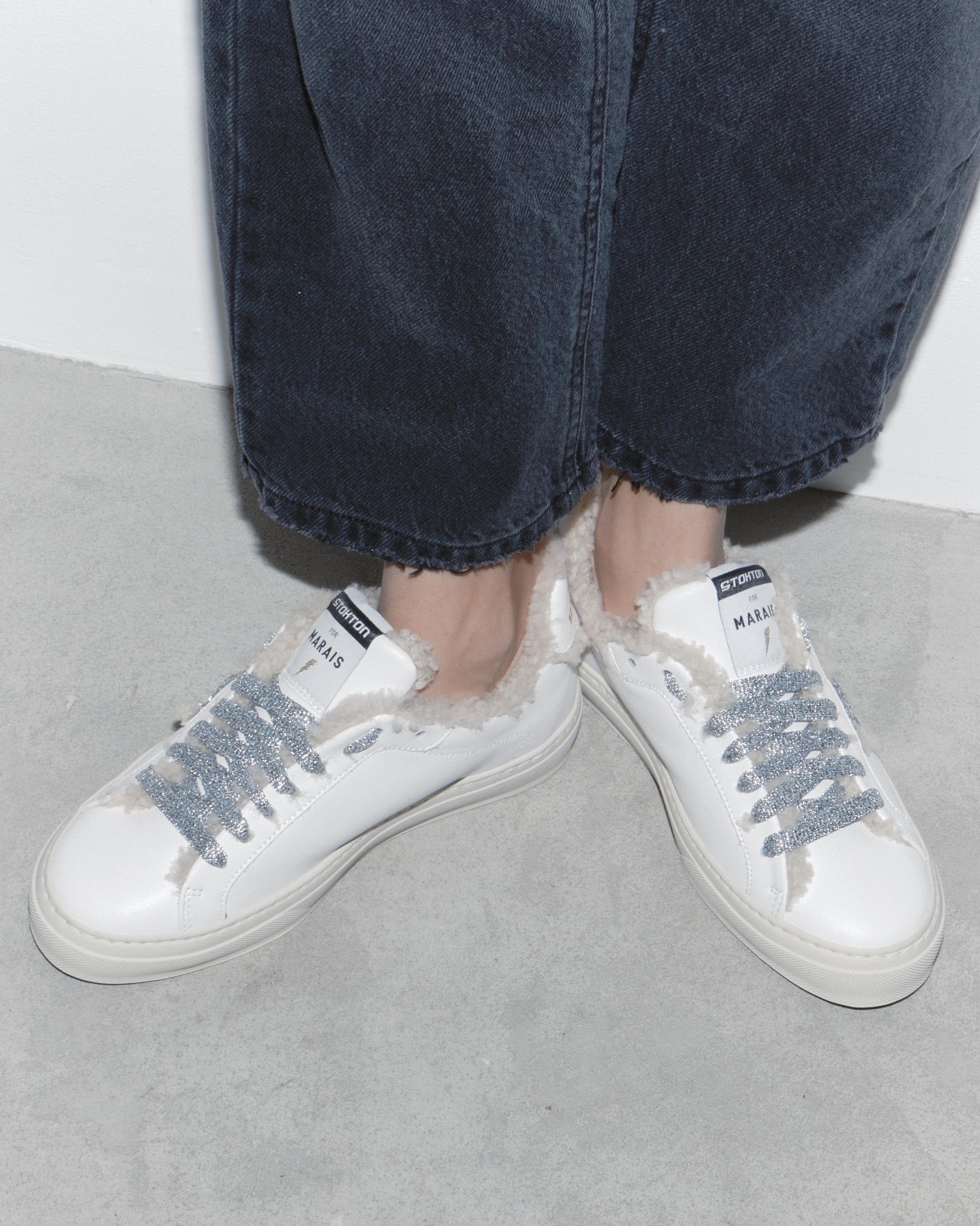 Белые кожаные утепленные кроссовки - Image 5 of 5