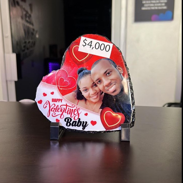 Heart Shaped Slate personalized by Swizz Digital Jamaica