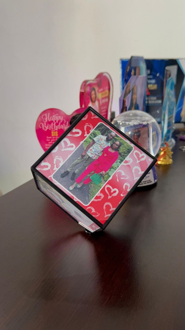 Rotating Cube personalized by Swizz Digital Jamaica