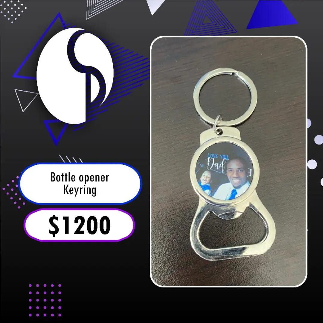 Circle Bottle Opener Keyring personalized by Swizz Digital Jamaica