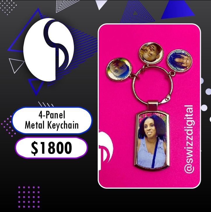 4 Panel Keyring personalized by Swizz Digital Jamaica