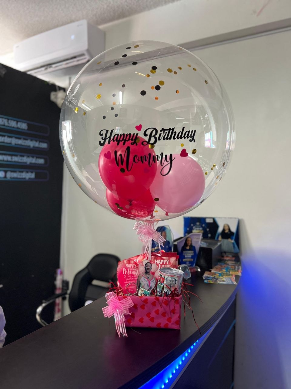 Custom Bobo Balloon Gift Set personalized by Swizz Digital Jamaica
