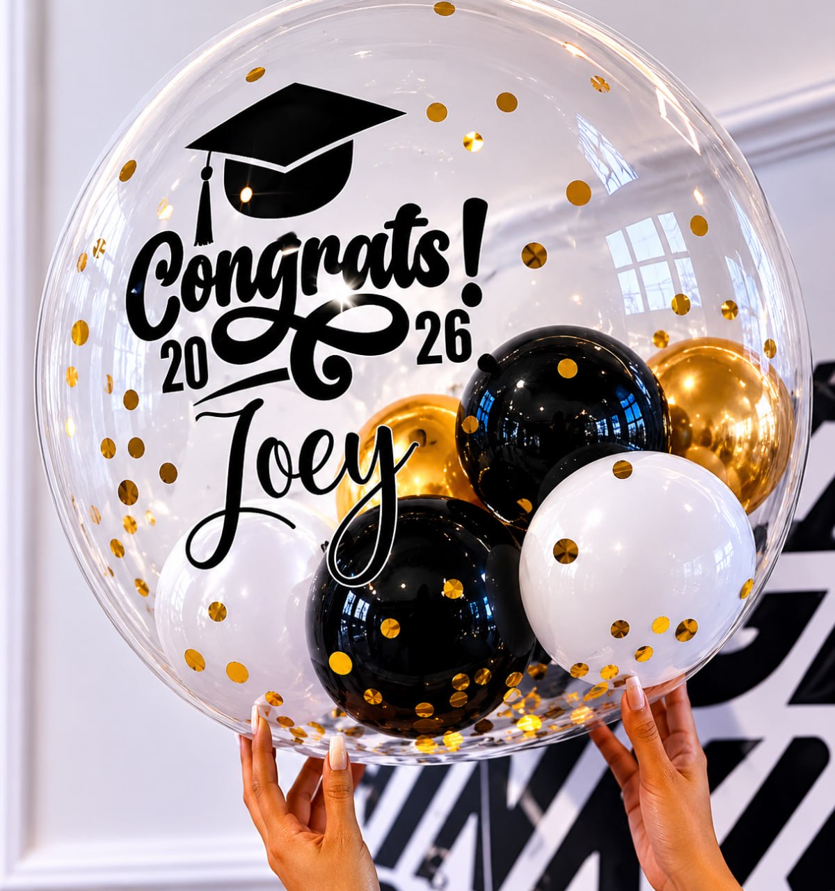 Custom Bobo Balloon personalized by Swizz Digital Jamaica
