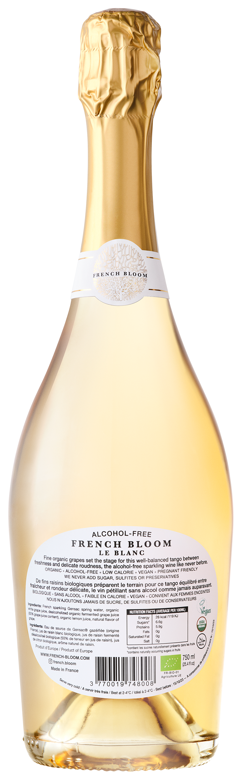 Le Blanc, Alcohol-Free French Sparkling  