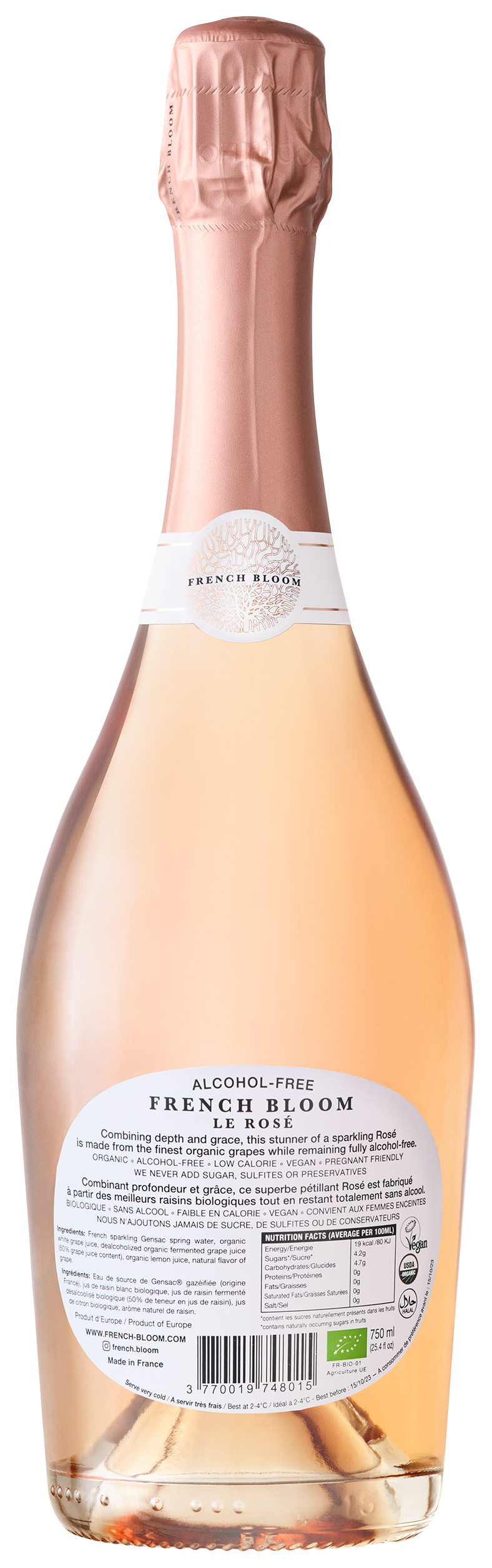 Le Rosé, Alcohol-Free French Sparkling  