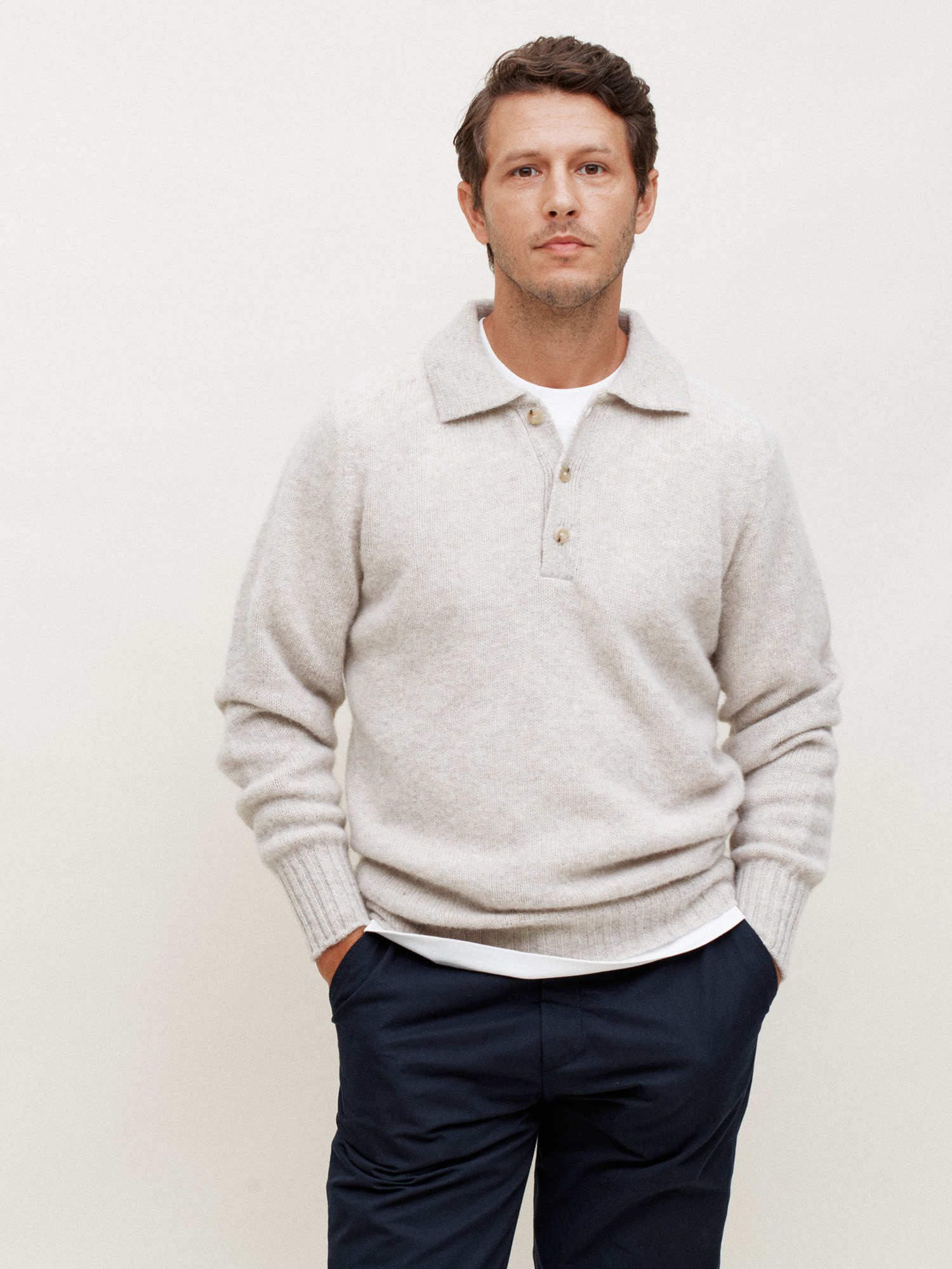 Long-sleeve polo shirt