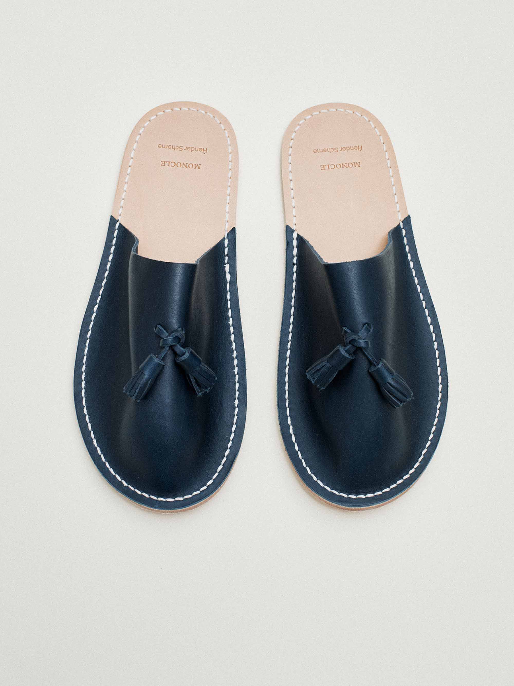 Leather slippers