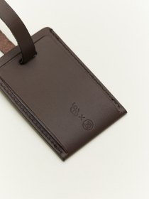 Leather luggage tag