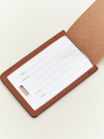 Leather luggage tag