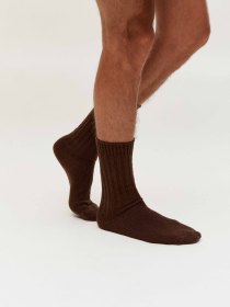 Wool ribbed socks