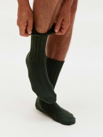 Wool ribbed socks