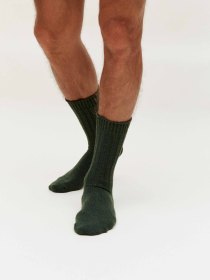 Wool ribbed socks
