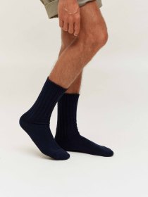 Wool ribbed socks