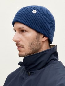 Merino-wool ribbed beanie 